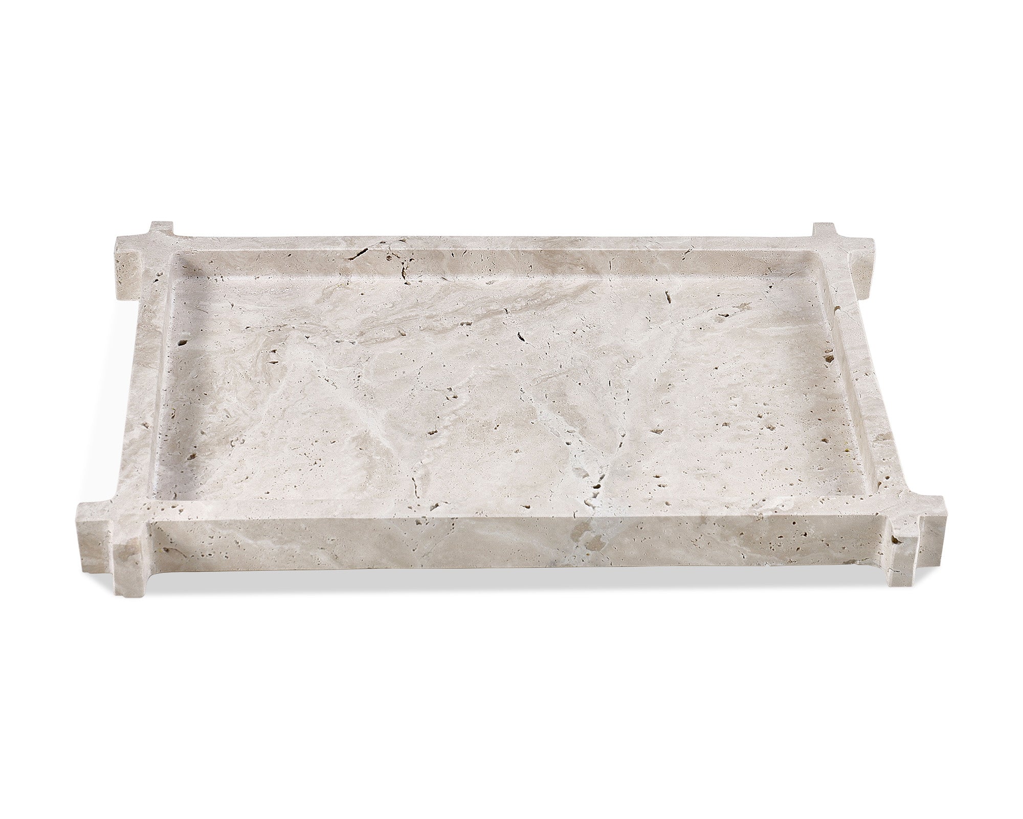 Liang & Eimil Roche Tray in Beige Travertine