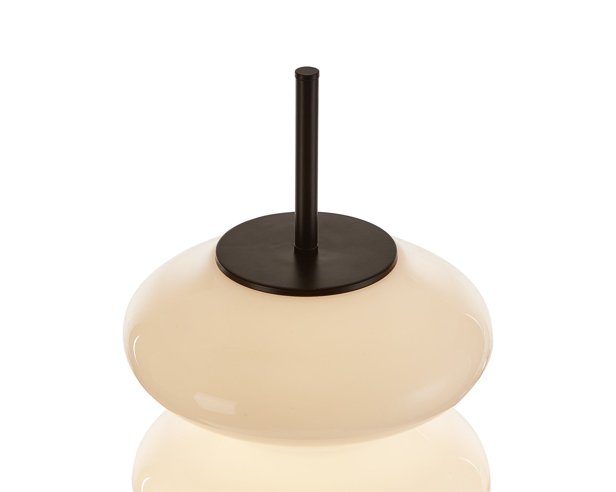 Jana Floor Lamp  - Glass, Black Iron Base