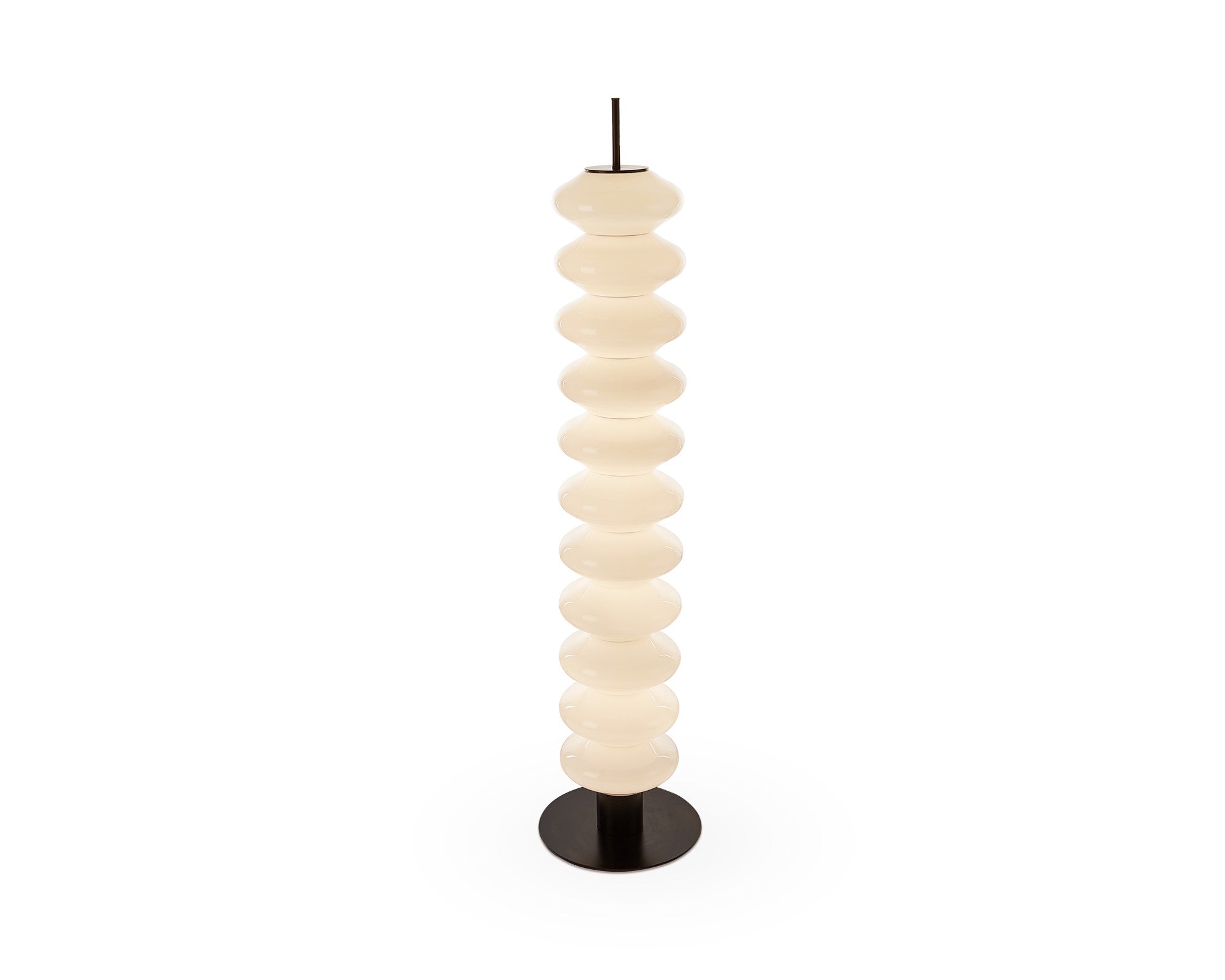 Jana Floor Lamp  - Glass, Black Iron Base