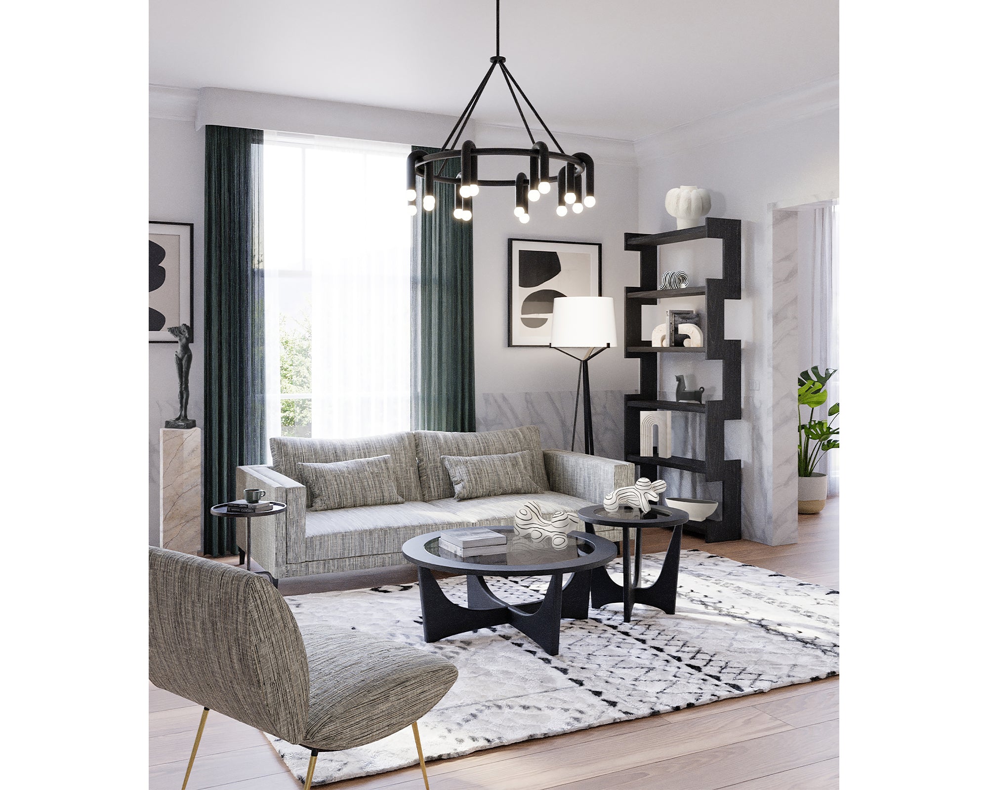 Melt 2 Pendant Lamp  -  Matt Black