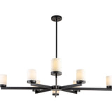 Olina Pendant Lamp - Matt Black, White Alabaster