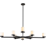 Olina Pendant Lamp - Matt Black, White Alabaster