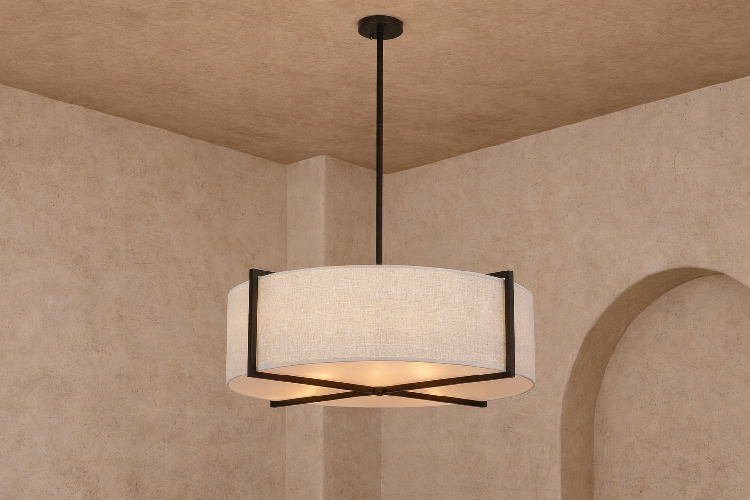 Liang & Eimil Sanderson Pendant Lamp with Matt Black Steel Frame - Large