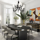 Magestic Chandelier  -  Black & White Glass