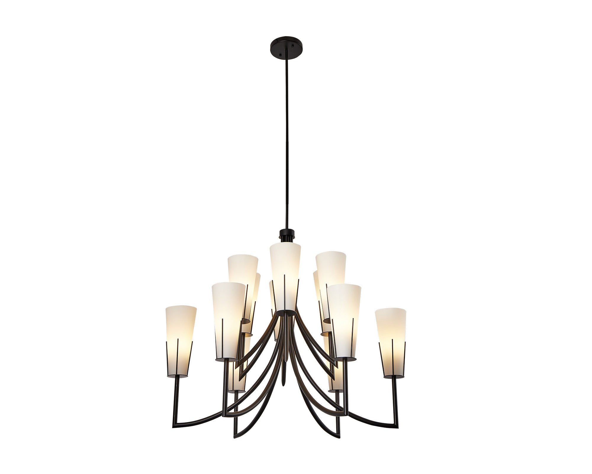 Magestic Chandelier  -  Black & White Glass