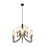 Magestic Chandelier  -  Black & White Glass