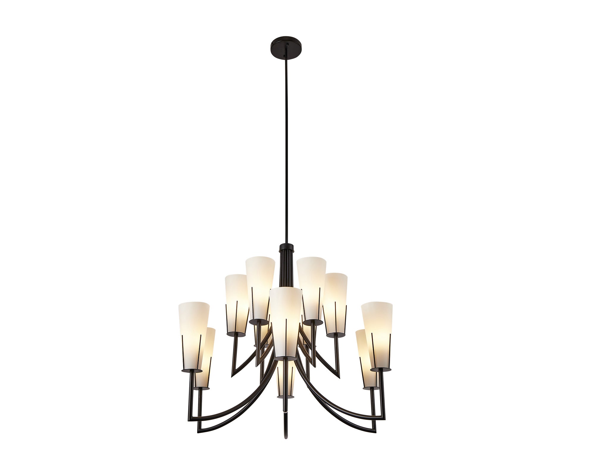 Magestic Chandelier  -  Black & White Glass