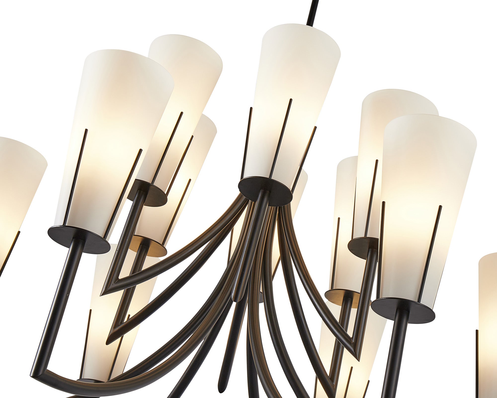 Magestic Chandelier  -  Black & White Glass