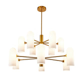 Liang & Eimil Pawson Chandelier in Brass and White Glass