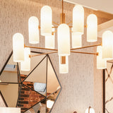 Liang & Eimil Pawson Chandelier in Brass and White Glass