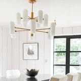 Liang & Eimil Pawson Chandelier in Brass and White Glass