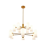 Liang & Eimil Pawson Chandelier in Brass and White Glass