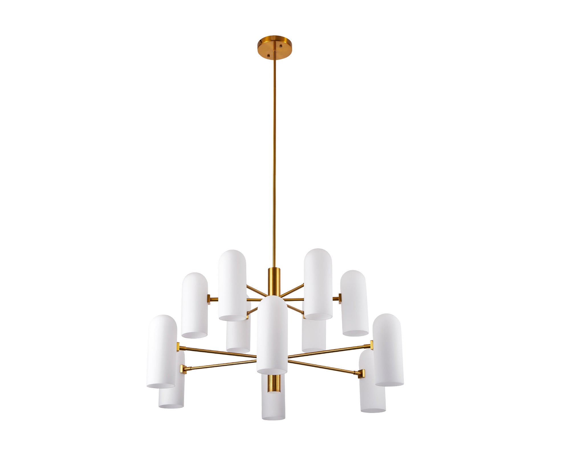 Liang & Eimil Pawson Chandelier in Brass and White Glass