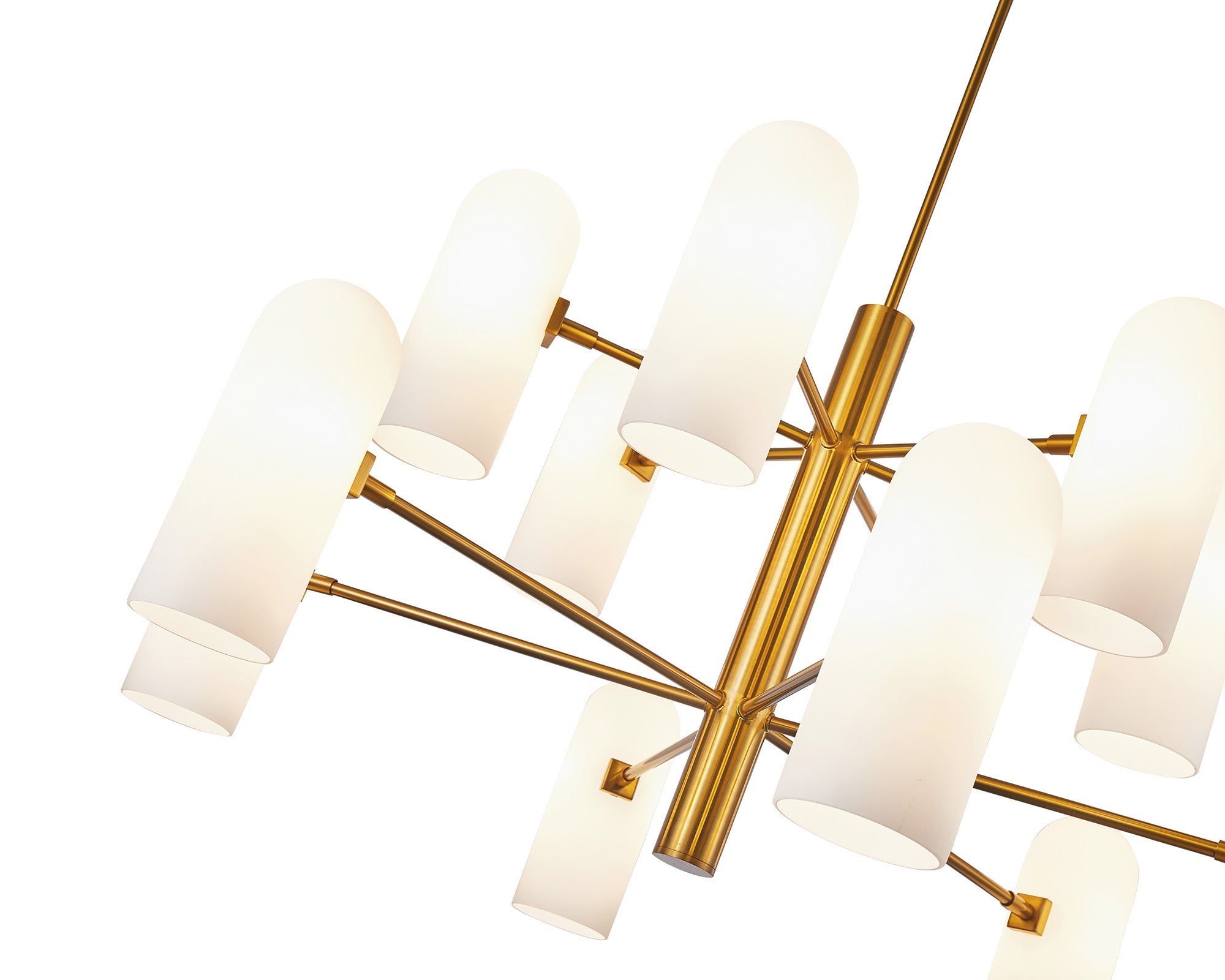 Liang & Eimil Pawson Chandelier in Brass and White Glass