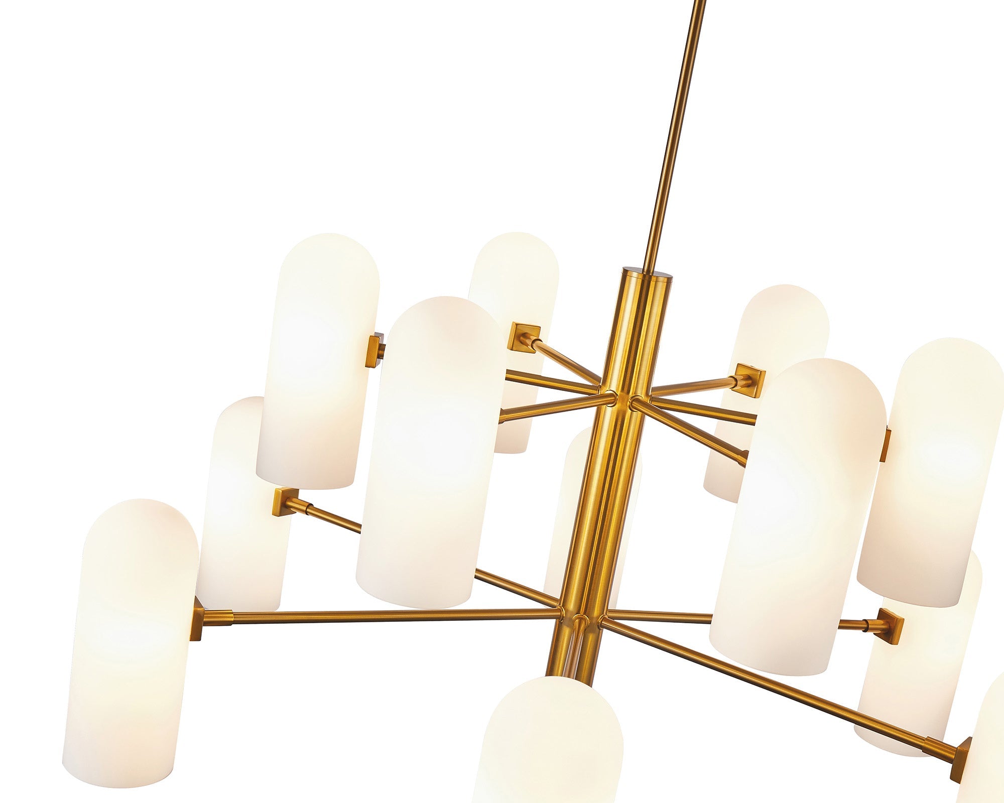 Liang & Eimil Pawson Chandelier in Brass and White Glass