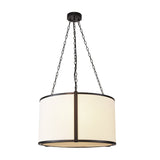 Baltimore Pendant Lamp  -  Matt Black & White Linen