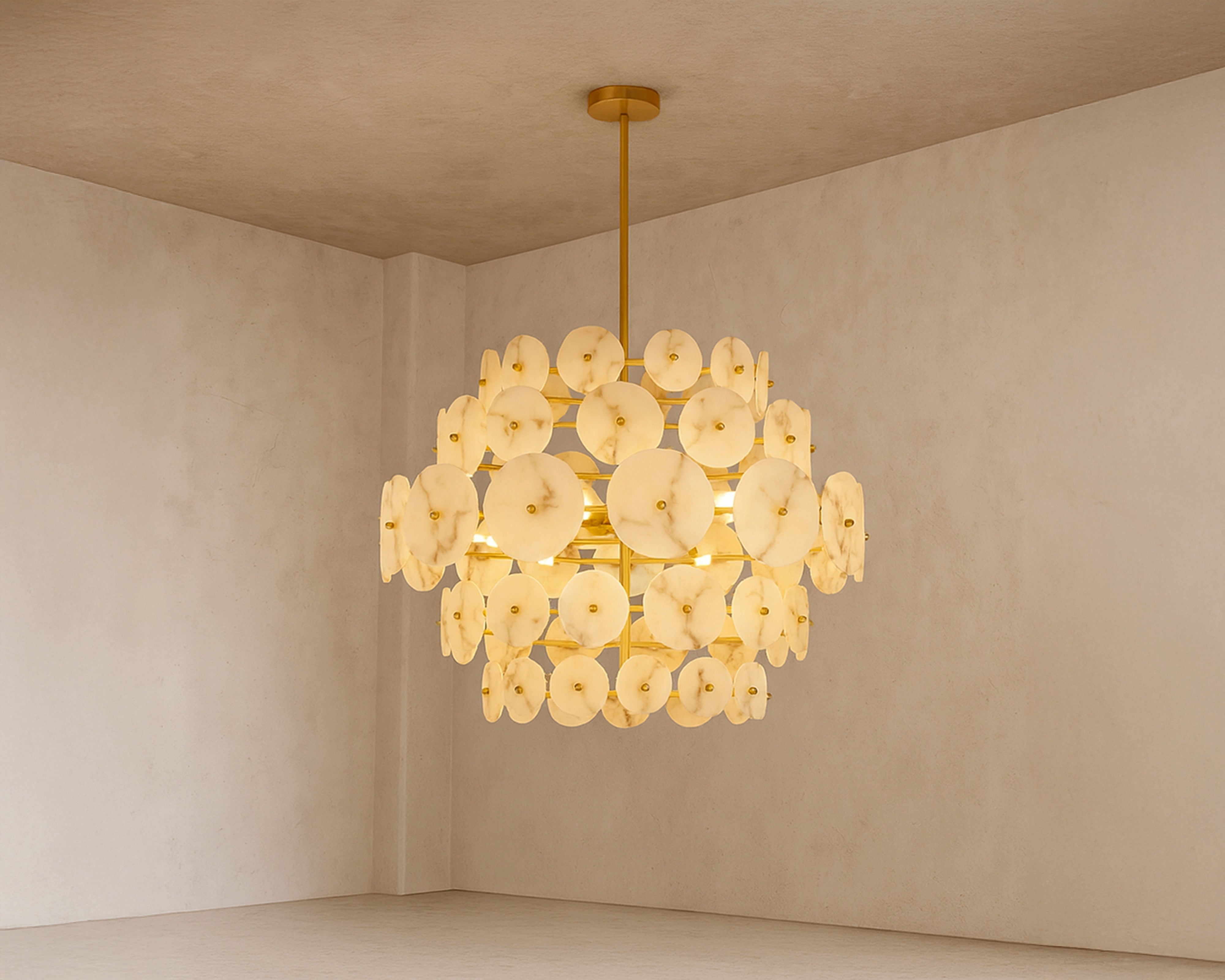 Liang & Eimil Momo Chandelier – Antique Brass & Alabaster Effect