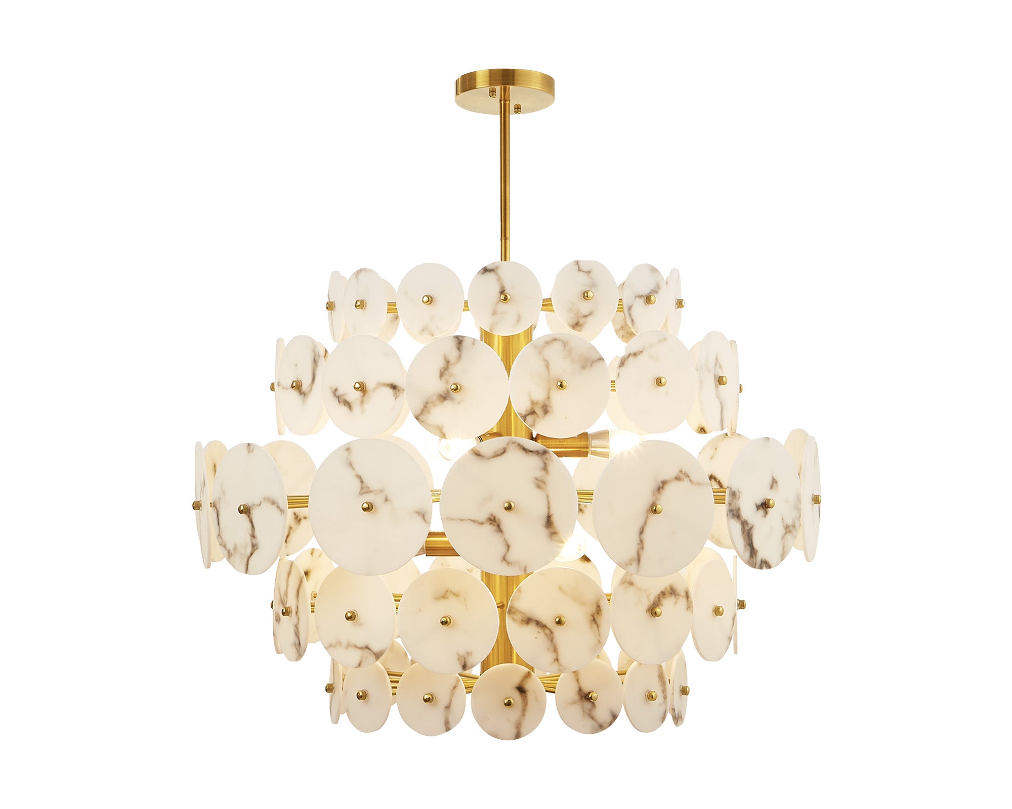 Momo Chandelier  -  Antique Brass & Alabaster