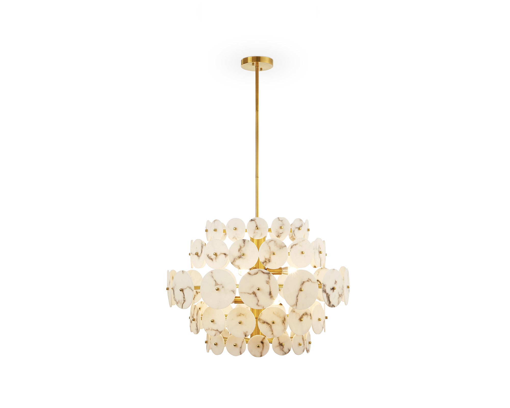 Momo Chandelier  -  Antique Brass & Alabaster