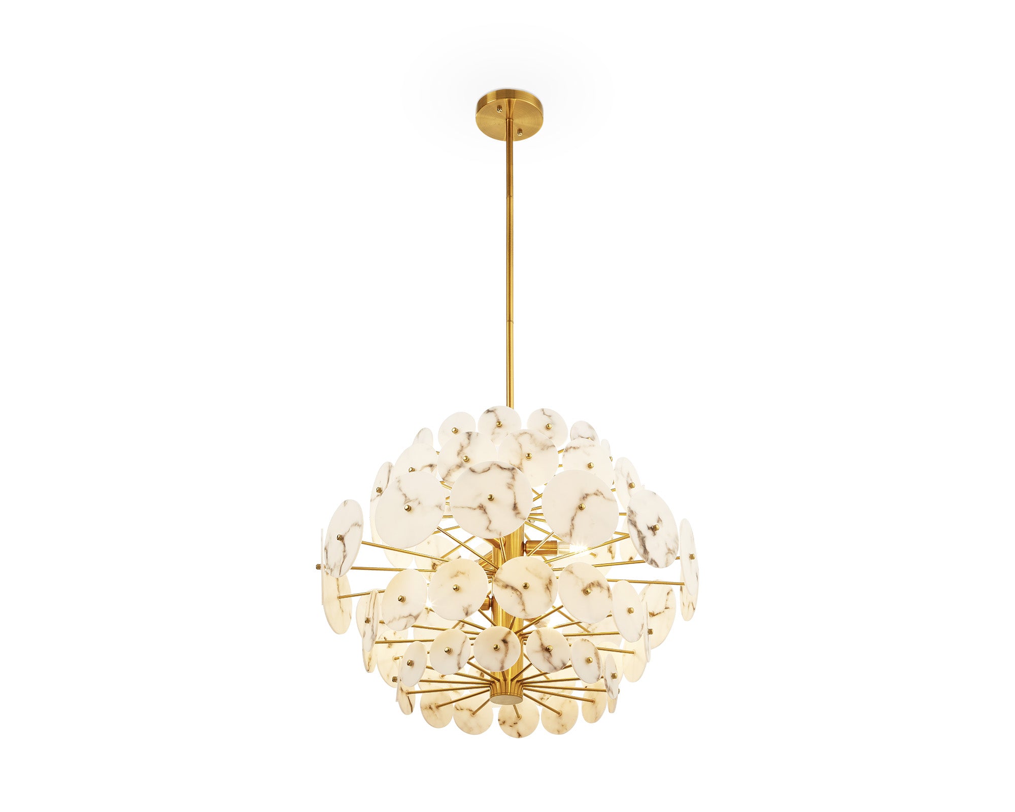 Momo Chandelier  -  Antique Brass & Alabaster
