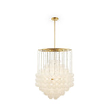 Moon Chandelier  -  Antique Brushed Brass & Frosted Glass