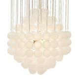 Moon Chandelier  -  Antique Brushed Brass & Frosted Glass