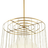 Moon Chandelier  -  Antique Brushed Brass & Frosted Glass