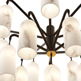 Amatti Chandelier -  Alabaster Effect, Black & Brass