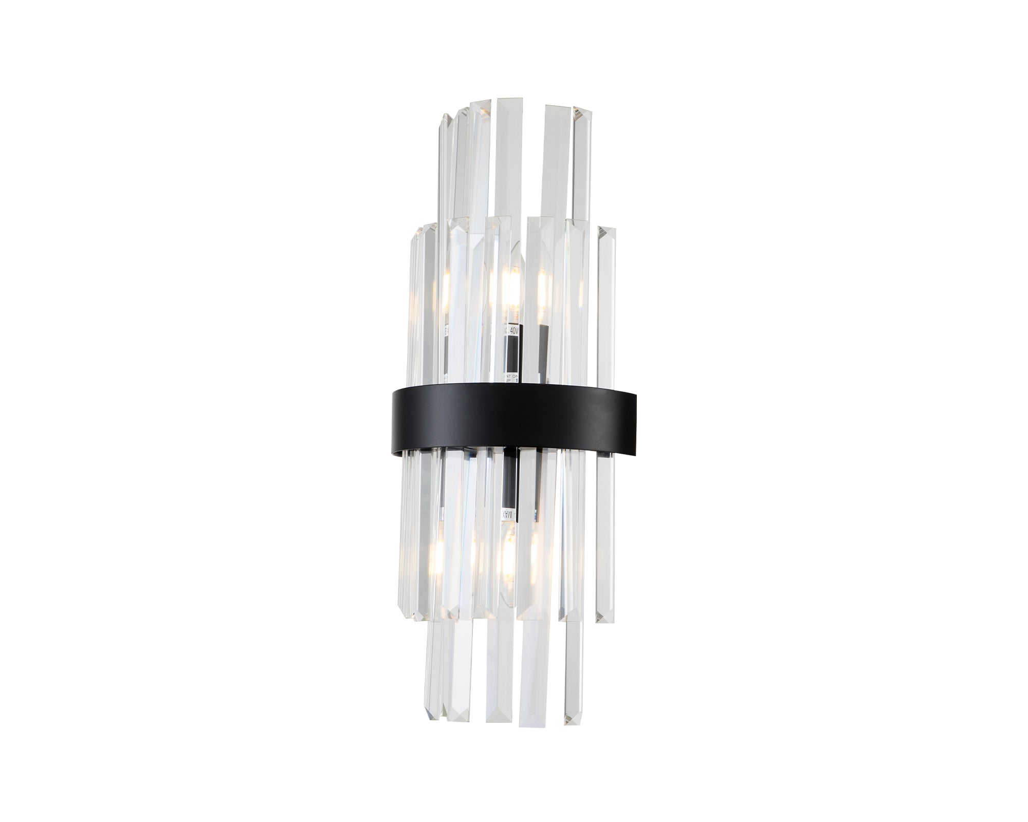 Regency Wall Lamp  - Matt Black and Clear glass