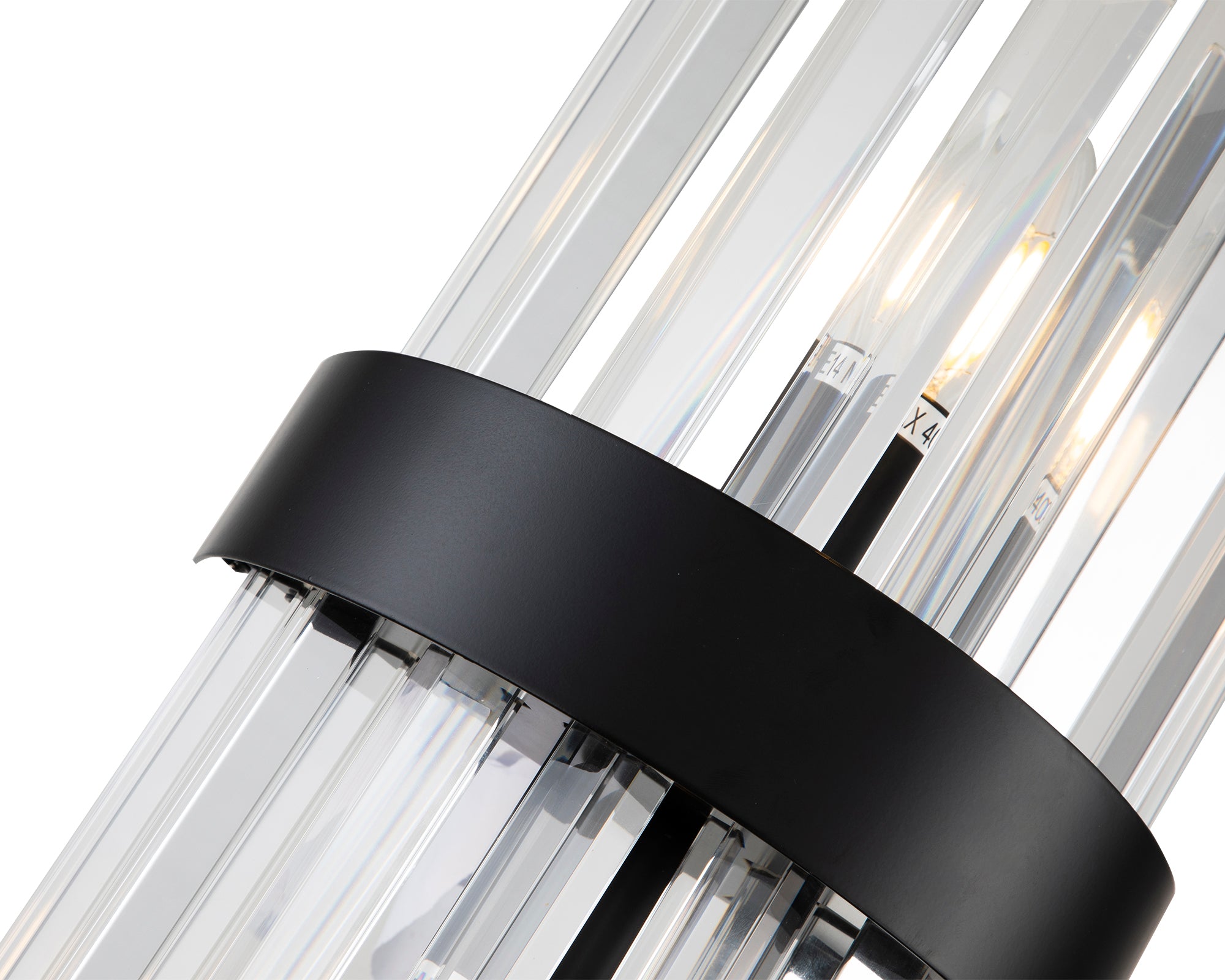 Regency Wall Lamp  - Matt Black and Clear glass
