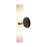 Pawson Wall Light  -  White,  Black & Brass