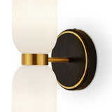 Pawson Wall Light  -  White,  Black & Brass
