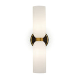 Pawson Wall Light  -  White,  Black & Brass