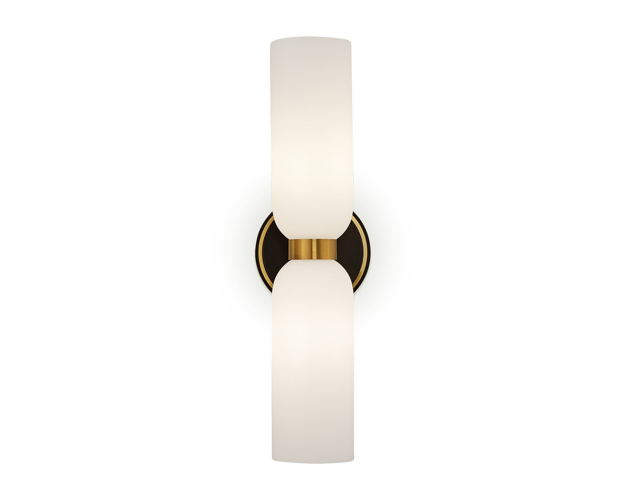 Pawson Wall Light  -  White,  Black & Brass