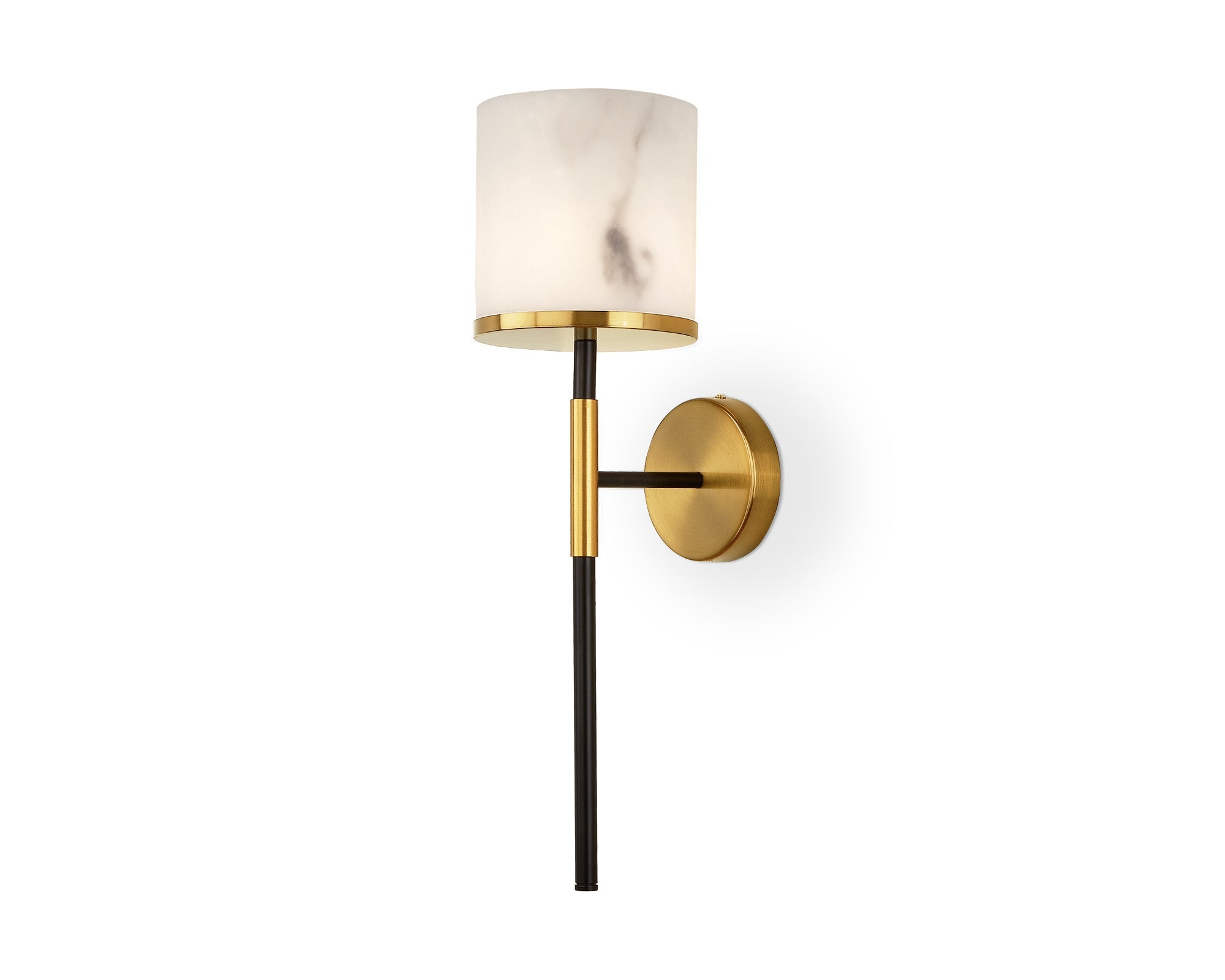 Liang & Eimil Callum Wall Light – Alabaster Effect, Brass & Black