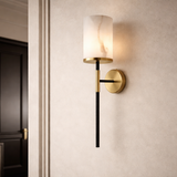 Liang & Eimil Callum Wall Light – Alabaster Effect, Brass & Black
