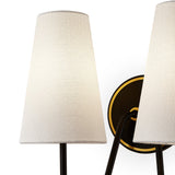Gildan Wall Light  -  White,  Black & Brass