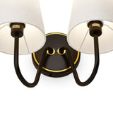 Gildan Wall Light  -  White,  Black & Brass