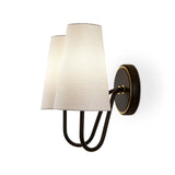 Gildan Wall Light  -  White,  Black & Brass