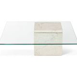 Rock Coffee Table  -  Beige Faux Marble