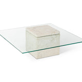 Rock Coffee Table  -  Beige Faux Marble
