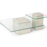 Rock Coffee Table  -  Beige Faux Marble