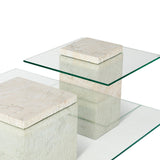 Rock Coffee Table  -  Beige Faux Marble