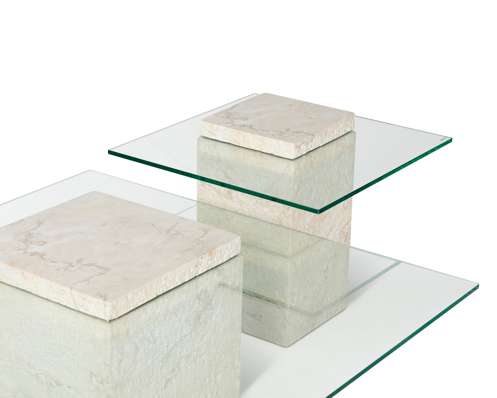 Rock Coffee Table  -  Beige Faux Marble