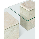 Rock Coffee Table  -  Beige Faux Marble