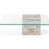 Rock Coffee Table  -  Grey Faux Marble