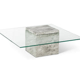 Rock Coffee Table  -  Grey Faux Marble