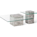 Rock Coffee Table  -  Grey Faux Marble