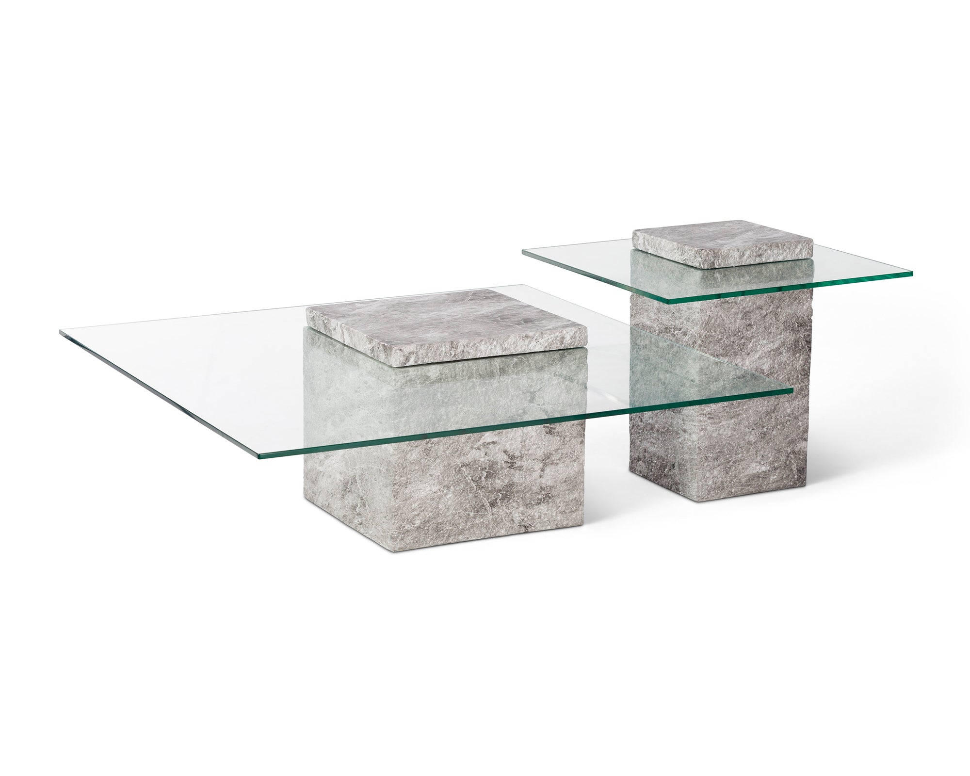 Rock Coffee Table  -  Grey Faux Marble