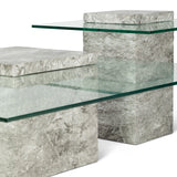 Rock Coffee Table  -  Grey Faux Marble